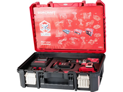 Set Worcraft XCUBE004 ShareSYS Toolbox, bezuhlíkový skrutkovač CHD-S20LiBH, 1x 4.0 Ah akumulátor, 1x nabíjačka
