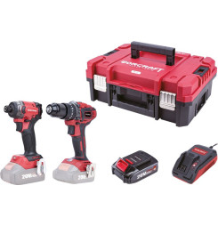 Set Worcraft XCUBE030 ShareSYS Toolbox, uťahovák 260 Nm, skrutkovač 50 Nm, 2x 2.0 Ah akumulátor, 1x rýchlonabíjačka