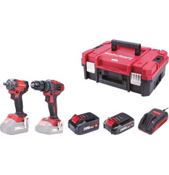 Set Worcraft XCUBE031 ShareSYS Toolbox, uťahovák 450 Nm, skrutkovač 50 Nm, 1x 2.0 Ah akumulátor + 1x 4.0 Ah akumulátor, 1x rýchl