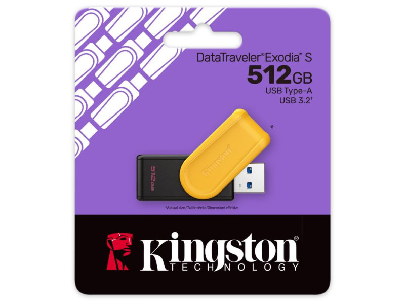 KINGSTON DataTraveler EXODIA S, 512GB, čie/žlt