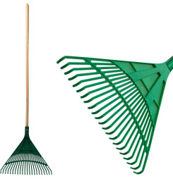 Hrable na lístie Strend Pro R122.WH, 22 zubov, 49 cm, vejárové, plastové, drevená násada 1300 mm