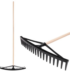 Hrable na seno Longbow 18 zubé, plastové, na lístie, drevená násada