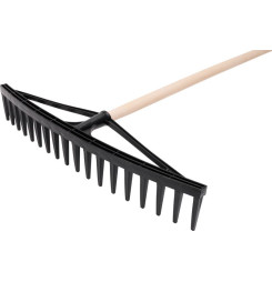 Hrable na seno Longbow 18 zubé, plastové, na lístie, drevená násada