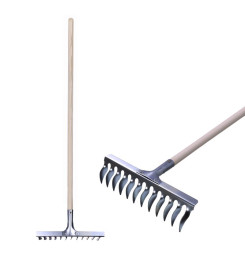 Hrable na trávnik Strend Pro R108A.WH, 12 zubé, prevzdušňovacie, vertikutačné, drevená násada