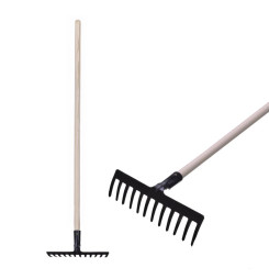 Hrable záhradne Strend Pro Premium R-606, 12 zubé, kované, drevená násada