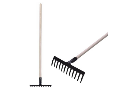 Hrable záhradne Strend Pro Premium R-606, 12 zubé, kované, drevená násada