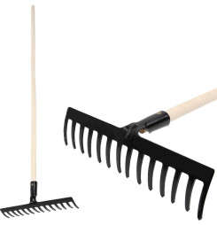 Hrable záhradne Strend Pro Premium R-606, 14 zubé, kované, drevená násada