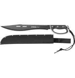 Mačeta Strend Pro Tactical, s puzdrom, s pílkou, s ochranou ruky, čierna, 61 cm