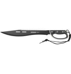 Mačeta Strend Pro Tactical, s puzdrom, s pílkou, s ochranou ruky, čierna, 61 cm