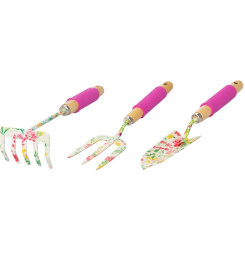 Sada náradia Strend Pro, záhradnícka, 3 dielna, potlač kvetov, Ladies line