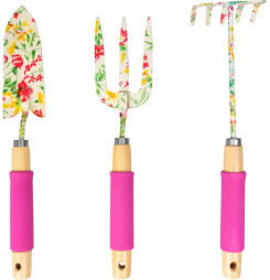 Sada náradia Strend Pro, záhradnícka, 3 dielna, potlač kvetov, Ladies line