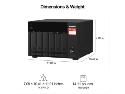 QNAP TS-673A-SW5T, NAS Server 6xHDD+Switch