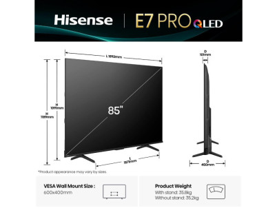 85E7Q PRO QLED TV Hisense