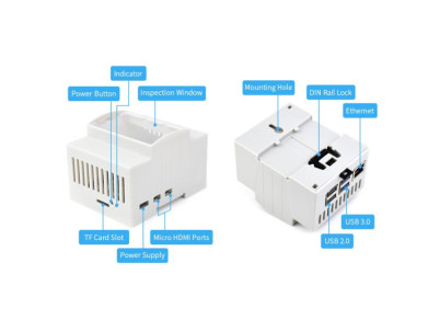 WAVESHARE DIN Krabička pre Raspberry Pi 5