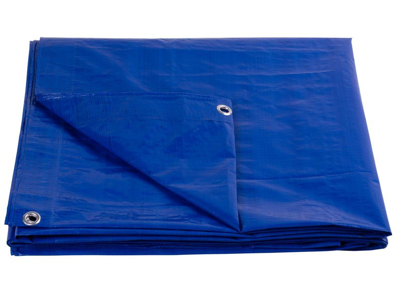 Plachta Tarpaulin Standard 4x5, zakrývacia, 80 g/m2, modrá, s okami Plachta Tarpaulin Standard 4x5, zakrývacia, 80 g/m2, modrá, s okami