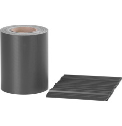 Páska Strend Pro EUROSTANDARD, 190 mm, L-35 m, tieniaca, antracit, krycia, na plotové panely, s 20 klipsami, 450 g/m2, PVC, RAL7
