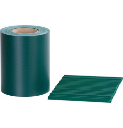 Páska Strend Pro EUROSTANDARD, 190 mm, L-35 m, tieniaca, zelená, krycia, na plotové panely, s 20 klipsami, 450 g/m2, PVC, RAL600