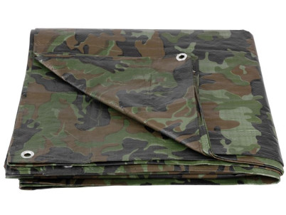 Plachta Tarpaulin Khaki 2x4 m, 80 g/m, zakrývacia, oliva/kamufláž, s okami Plachta Tarpaulin Khaki 2x4 m, 80 g/m, zakrývacia, oliva/kamufláž, s okami
