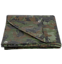 Plachta Tarpaulin Khaki 3x5 m, 80 g/m, zakrývacia, oliva/kamufláž, s okami