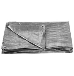 Plachta Tarpaulin Medium 4x5 m, 100 g/m, zakrývacia, SILVER, strieborná, s okami