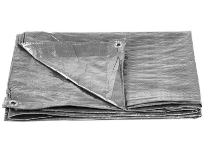 Plachta Tarpaulin Medium 4x5 m, 100 g/m, zakrývacia, SILVER, strieborná, s okami Plachta Tarpaulin Medium 4x5 m, 100 g/m, zakrývacia, SILVER, strieborná, s okami