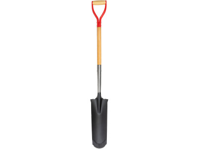 Rýľ Strend Pro Premium RedShark, úzky, drenážny, s drevenou násadou D 1280 mm