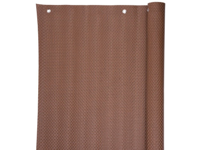 Zástena Polyratan 77 0,9x3 m, UV, 800 g/m2, hnedá, tieniaca na balkón, s okami