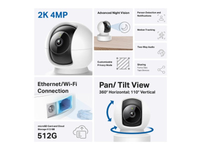 TP-link Tapo C222, Pan/Tilt AiHome Security kamera
