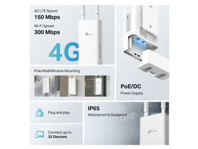 TP-Link TL-MR100-Outdoor, 300 Mbps 4G Router