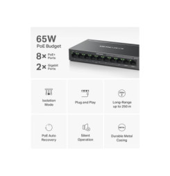 MERCUSYS MS110CP, 10-Port 1Gb Desktop Switch PoE+
