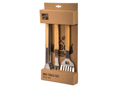 Grilovacie náradie G21 sada 3 ks s drevenou rukoväťou