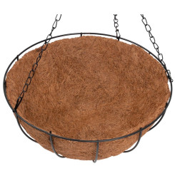 Kvetináč Strend Pro LC-CocoH-22, 25x25x12 cm, visiaci, oceľ/kokos, závesný, s retiazkou a vešiakom