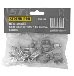 Sada upínacích spon Strend Pro HC515, 15 dielna, na hadicu, 8-27 mm