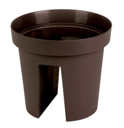 Kvetináč Strend Pro Modern Railing, na zábradlie, 25,5x28cm, hnedá