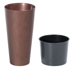 Kvetináč s vložkou TUBUS Slim Corten 400x762 mm, medený vzhľad