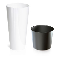 Kvetináč s vložkou TUBUS Slim Shine 400x762 mm, biely