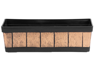 Kvetináč Strend Pro, Woodeff, 15x47x17 cm, zlatý, truhlík, efekt dreva