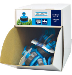Adaptér AQUACRAFT® 552195 SoftTouch G1"-3/4", na záhradnú hadicu, Sellbox 70 ks