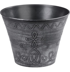 Kvetináč Strend Pro Flower, 24,5x19,3 cm, strieborný, metalický efekt
