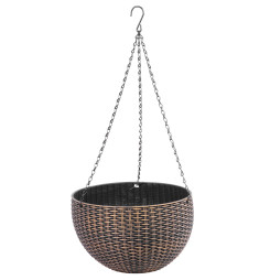 Kvetináč Strend Pro Modern, visiaci, závesný, zlatý, 26x16 cm, s retiazkou a vešiakom