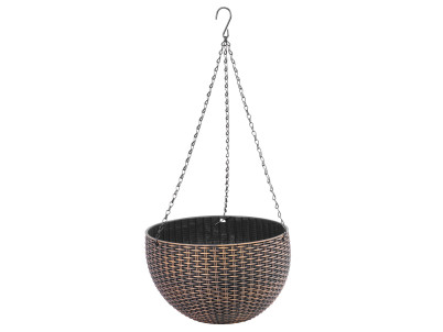 Kvetináč Strend Pro Modern, visiaci, závesný, zlatý, 26x16 cm, s retiazkou a vešiakom