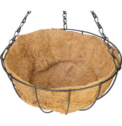 Vešiak Strend Pro, držiak na kvetináč, oceľ/kokos, visiaci, s retiazkou a háčikom, 25 cm