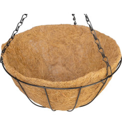 Vešiak Strend Pro, držiak na kvetináč, oceľ/kokos, visiaci, s retiazkou a háčikom, 30 cm