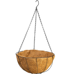 Vešiak Strend Pro, držiak na kvetináč, oceľ/kokos, visiaci, s retiazkou a háčikom, 40 cm