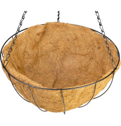 Vešiak Strend Pro, držiak na kvetináč, oceľ/kokos, visiaci, s retiazkou a háčikom, 40 cm