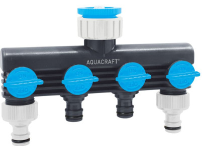 Rozbočovač AQUACRAFT® 550634, Premium, 4-way, Multi E, záhradný, na hadicu