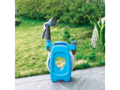 Navíjač AQUACRAFT® 990490, so záhradnou hadicou 3/8", L-10 m, zavlažovacia pištoľ 7 vzorov