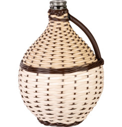 Demižón Strend Pro Cada Wilo, 10 lit. sklenený, na víno a pálenku, opletený, MIX farieb