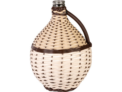 Demižón Strend Pro Cada Wilo, 10 lit. sklenený, na víno a pálenku, opletený, MIX farieb