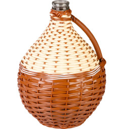 Demižón Strend Pro Cada Wilo, 10 lit. sklenený, na víno a pálenku, opletený, MIX farieb